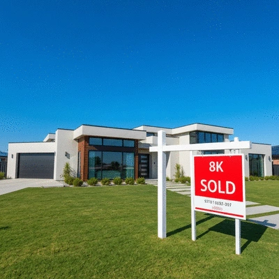 Modern luxury home with a 'sold' sign, illustrating high-value property ownership