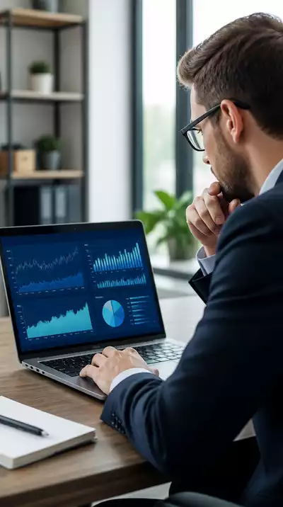 Person analyzing mortgage rate graphs on a computer